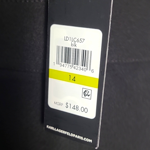 Karl Lagerfeld Elegant Black Scuba Crepe Dress, Size 14, NWT - Picture 13 of 13